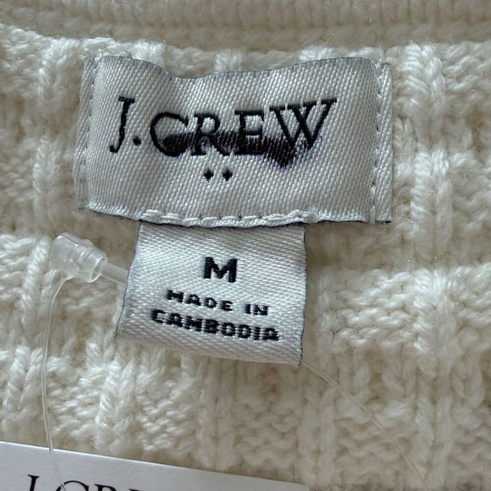 J.Crew Factory Textured Cardigan Sweater Ivory Size Medium NEW - Picture 7 of 9